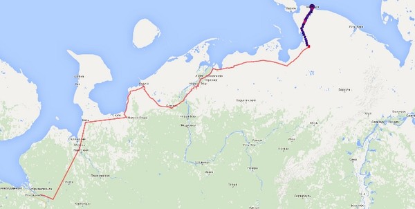 Протяженность трассы экспедиции более 3000 тысяч километров от Архангельска до Салехарда