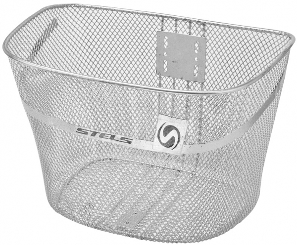 Велокорзина JL-044-4 передняя стальная серебристая для 28" - #1