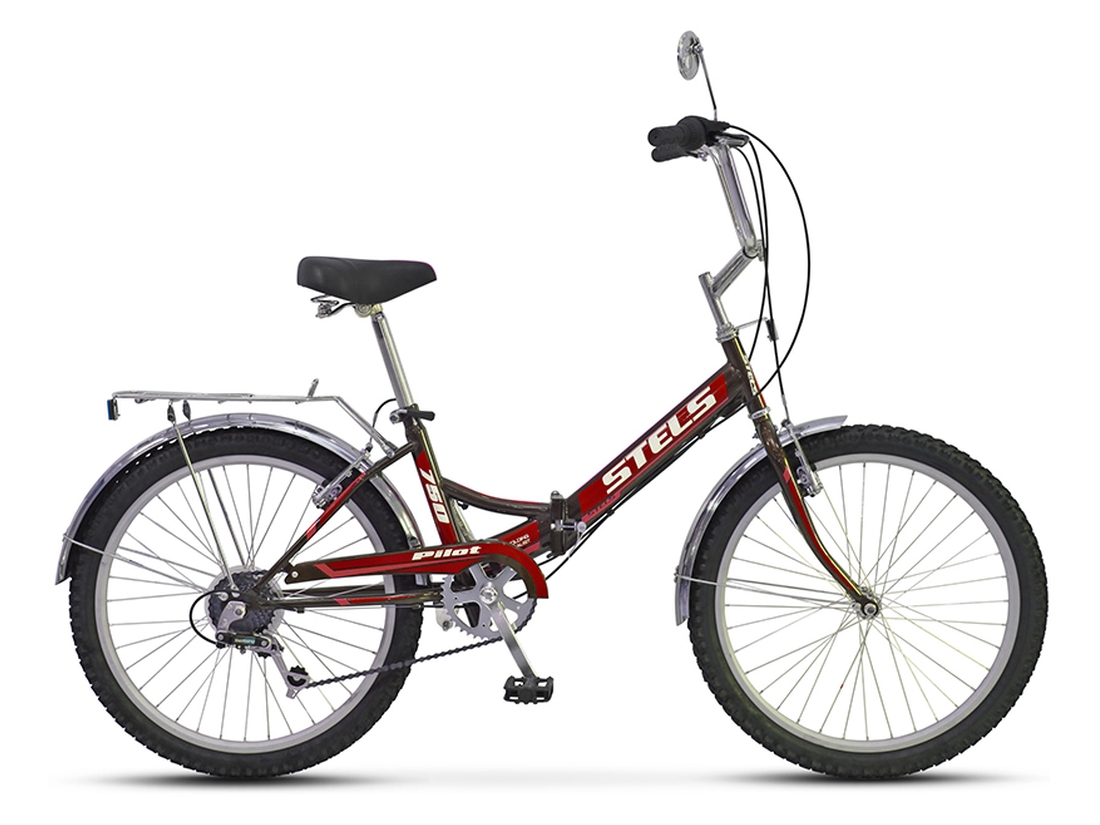 Велосипед 24 складной STELS Pilot 750 (2018) количество скоростей 6 рама сталь 16 темно-красный